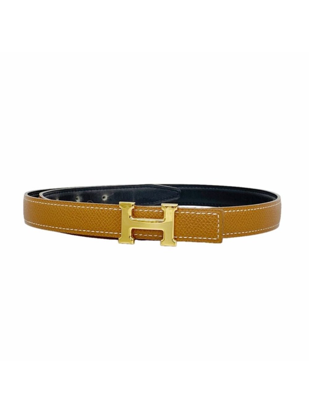 Hermes Belt Constance Courchevel Box Calf Gold Black
